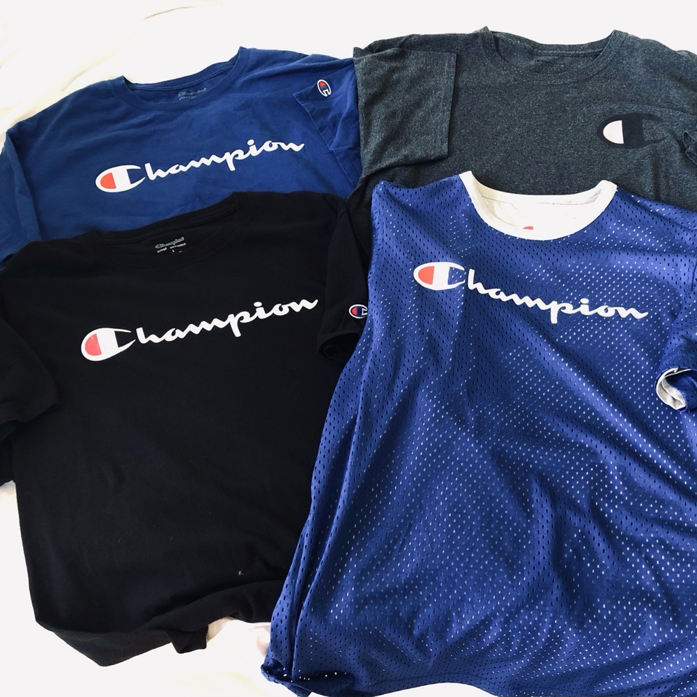 Champion Tee & Mesh bundle - Blue, Black, Charcoal Gray